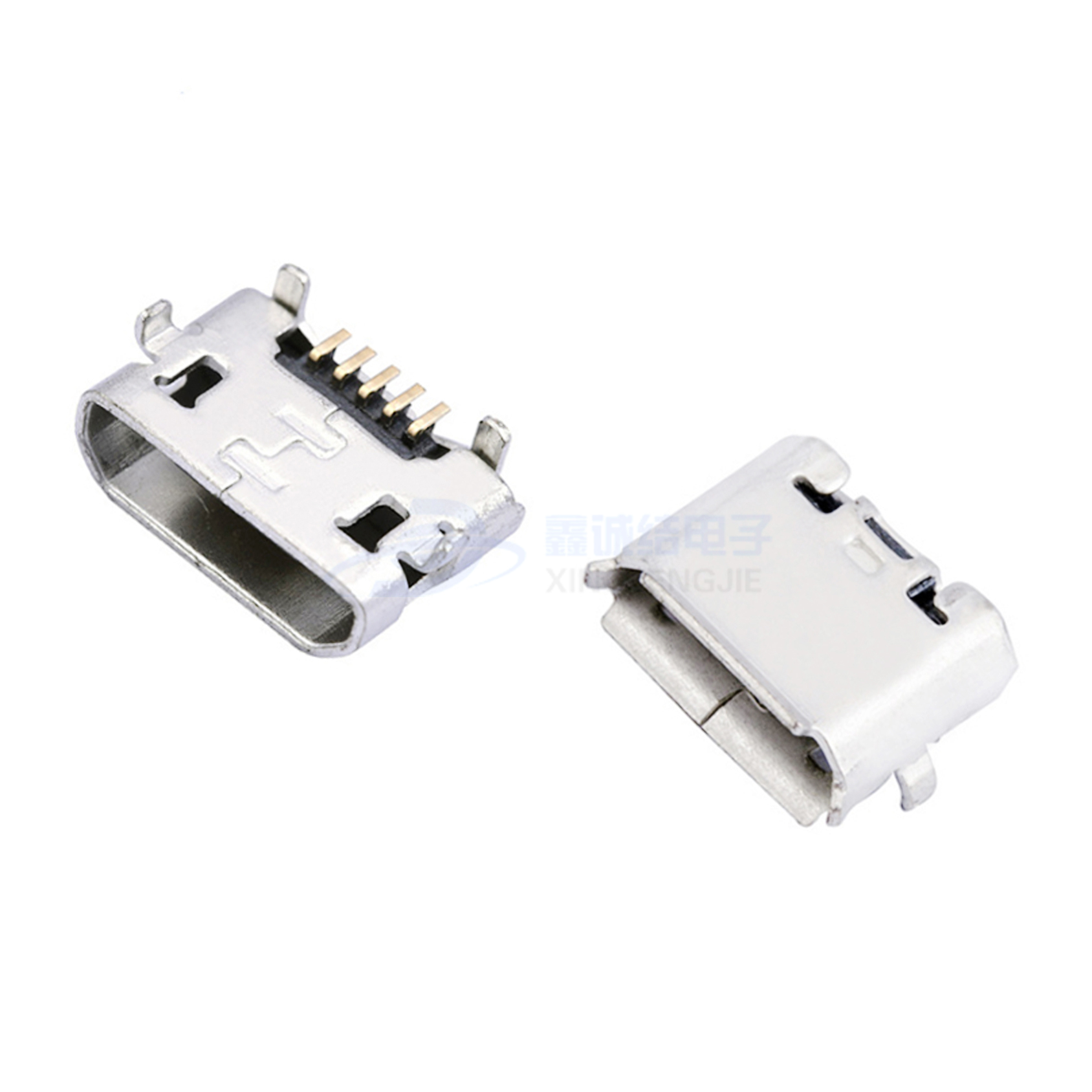 Micro USB 5P 反向牛角型